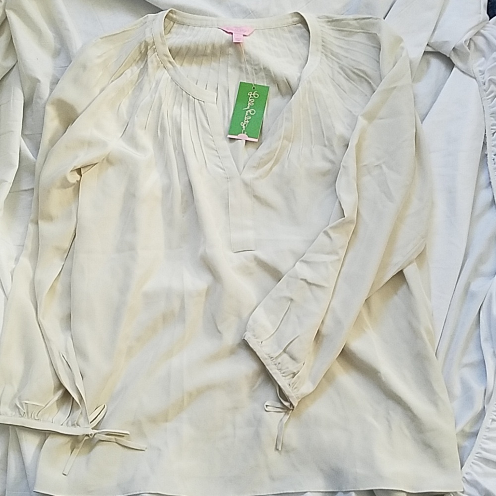 Cream Lilly Pulitzer silk blouse
